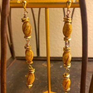 NWT new Czech glass coffee beans dangle earrings
